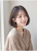 大人ボブ×シースルーバング20代30代40代ショート人気髪型池袋