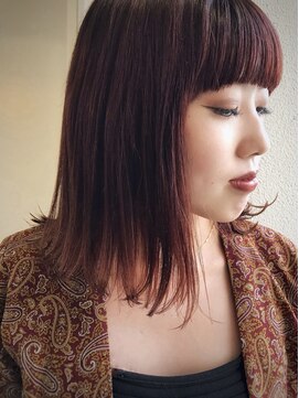 ヘアーデザイン シュシュ(hair design Chou Chou by Yone) ☆chouchou☆ダークレッド×ワイドバング
