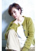 クールショート× 段カット×ダークアッシュ××暗めカラー所沢