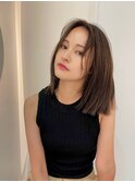 ミディアムボブベージュ_マロンベージュAラインボブ透明感