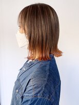 アイティーバイアルバム 下北沢店(IT by ALBUM)&nbsp;オレンジ裾カラー_アースカラーくびれヘアツートン_ba362002