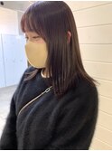【CRAFT渡邉】暗髪ピンクラベンダー/ 切りっぱなしミディ