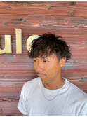 ツイストスパイラルパーマツーブロックメンズマッシュパーマ