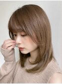 顔周りレイヤー/シースルーバング/セミディワンカール