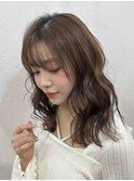 くびれ アプリコットオレンジ 夏のヘアアレンジハイライトカラー