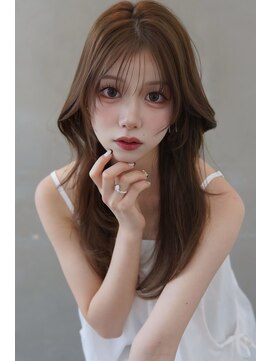 アンジェリカラボ 梅田店(ANGELICA LABO) 韓国風くびれレイヤーカット×グレージュ×透明感ブラウン川又
