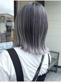 【細めハイライト】ホワイトバレイヤージュ×ブリーチ２回