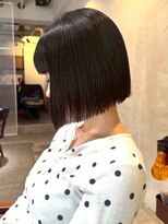 ヒース 姪浜(Heath)&nbsp;切りっぱなしボブ 髪質改善 黒髪 20代 前髪カット 艶髪