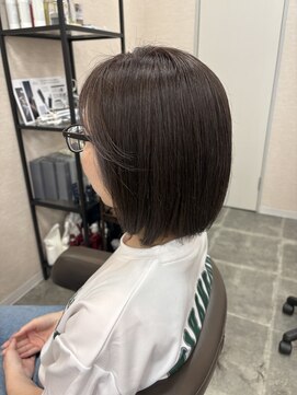 バセット バイ アルター 鎌取店(basset by aL-ter) ミルクティーブロンド/ダークブルー/デジタルパーマ/鎌取