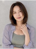 2026夏オススメ！赤みを抑えたカーキベージュ×大人ロブスタイル