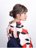 ☆着物ヘア☆モダンなゆる編みお団子スタイル