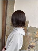 切りっぱなしボブ/神辺/可愛い/外はね/オリーブカラー/駅家