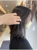 ナチュラルレイヤーボブにインナーカラー