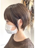 大人可愛い20代30代40代小顔ショートボブ丸み前下がり