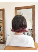 裾カラー×ピンク