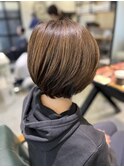 ブラウンベージュ/ショート/30代40代/姪浜