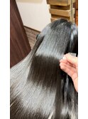 黒髪ストレートロングヘア髪質改善トリートメント20代30代40代