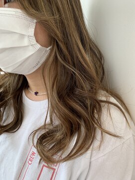 プラスシー(+C) 外国人風ハイライトブレンド/福岡地毛にハイライト/白髪ぼかし