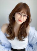 ★小顔前髪ワンカールくびレイヤーカット黒髪ストレート
