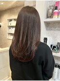 福山美容室caary 透明感ツヤツヤイルミナカラーブラウン40代