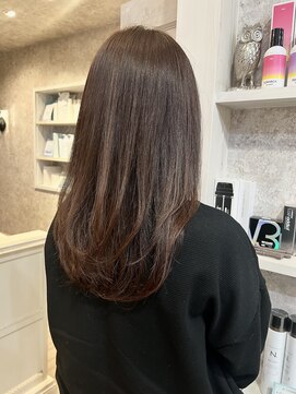キャアリー(Caary) 福山美容室caary 透明感ツヤツヤイルミナカラーブラウン40代
