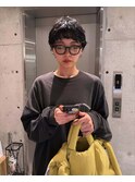 オン眉 ベリーショート マッシュウルフ パーマ
