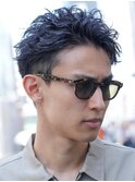 難波フェザーショートフェザーパーマニュアンスパーマ20代黒髪
