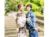 【数量限定/トレンド最先端！】浴衣レンタル+着付け+無料ヘアセット+小物