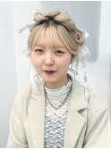 ロング韓国ヘア顔周りレイヤーおくれ毛_F30072