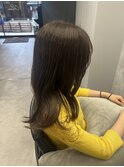 軽やかレイヤーロング×オリーブベージュ