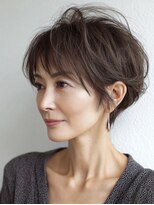 ハーツ 青山表参道店(Heart's) 白髪ぼかし脱白髪染め似合わせショートボブ40代50代60代