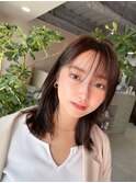 顔まわりのカット☆韓国風ミディアムイルミナカラー
