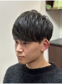 ツーブロックマッシュ/刈上げ/ニュアンスパーマ/アップバング◎