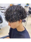波巻きパーマツイストスパイラルスパイラルメンズツーブロック