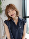 20代30代大人可愛い前髪丸顔くびれレイヤーカット外ハネ