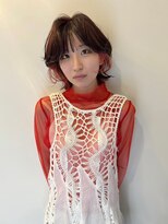 ギグスダブル 栄久屋大通店(gigs double)&nbsp;ショートウルフ/インナーカラー/オレンジベージュ