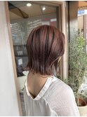 前髪/アンブレラカラー/こなれミディ/イメチェン/ウェーブパーマ