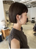 ミニボブ×オリーブベージュ