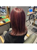 20代30代40代シアーピンク透明感くびれボブ外ハネ乾かすだけ
