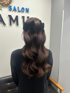 リボン×ハーフツイン