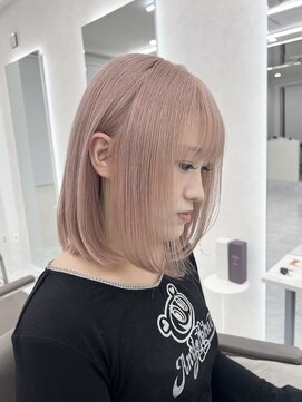 アイセ(I.se Eir TOKYO) ピンクベージュ/ハイトーン/ケアブリーチ/ボブ/西葛西/葛西