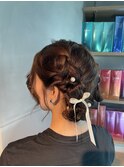 【ツインポニーテール】結婚式/卒業式/銀座/ヘアセット/アレンジ
