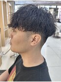 メンズカット波巻きパーマツイスパシャドウフェザー