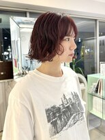 ゼンコー オモテサンドウ(ZENKO Omotesando)&nbsp;ゆるふわパーマボブパーマショートパーマボルドーカラー