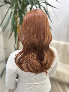 ブリーチなしダブルカラーでできるオレンジベージュ