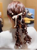編み下ろしツイン　～結婚式お呼ばれヘアアレンジ～