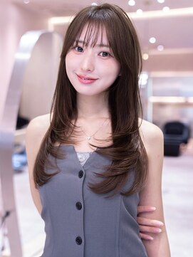 ハバナ 新宿(HAVANA) 大人ガーリー顔周りレイヤーカット×ダークアッシュ/髪質改善