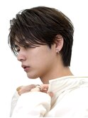韓国マッシュセンターパートツーブロックフェザーパーマシャドウ