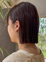 トップヘアー スパアンドリラクゼーション 安城(spa&relaxation)&nbsp;安城切りっぱなしボブミニボブチョコレートブラウン20代30代40代