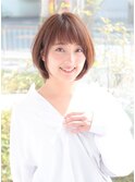 ひし形ボブ×オン眉/髪質改善/縮毛矯正/白髪ぼかし/白髪染め